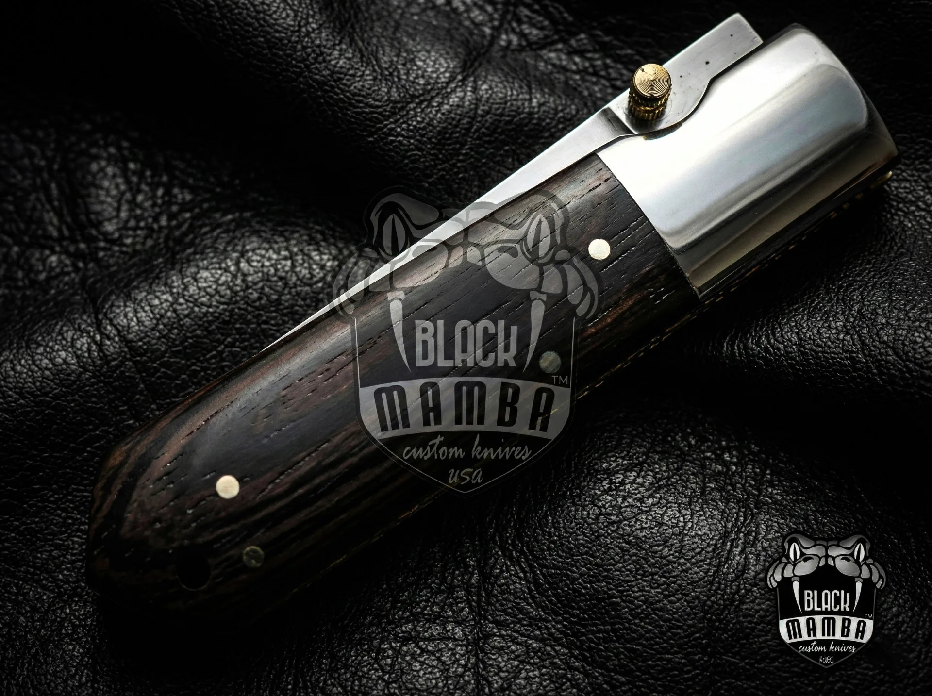 Black Scorpion - 440C Steel Folding Pocket Knife, 8″ Overall, Wenge Handle - view 3