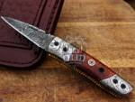 BMK-633 Corn snake 3″ Long 3.5″Blade” 4oz Damascus Pocket Clip Knives Handmade Damascus Pocket Folding Knife Hand Made World Class Knives