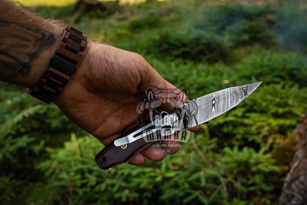 BMK-403 Viper 7″ Long 3″Blade” 5.6oz Damascus Pocket Knives Handmade Damascus Folding Knife Hand Made World Class Knives USA Made - Image 2