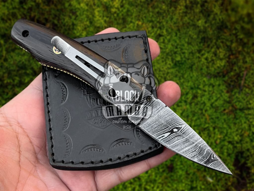 BMK-403 Viper 7″ Long 3″Blade” 5.6oz Damascus Pocket Knives Handmade Damascus Folding Knife Hand Made World Class Knives USA Made