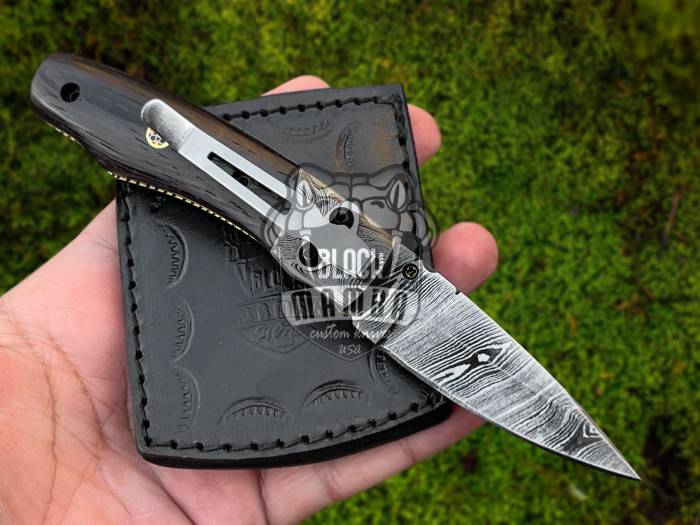 BMK-403 Viper 7″ Long 3″Blade” 5.6oz Damascus Pocket Knives Handmade Damascus Folding Knife Hand Made World Class Knives USA Made