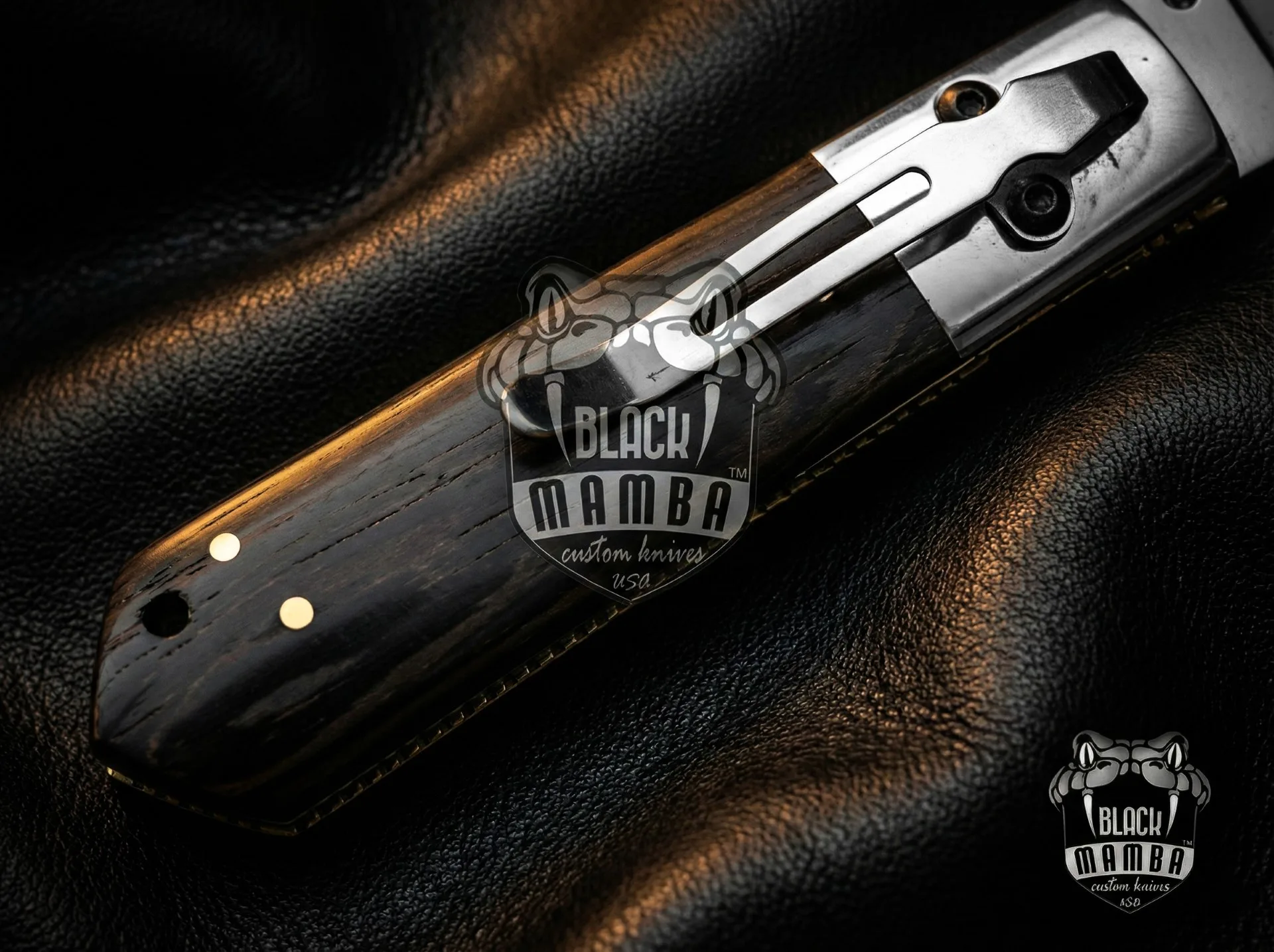 Black Scorpion - 440C Steel Folding Pocket Knife, 8″ Overall, Wenge Handle - view 8
