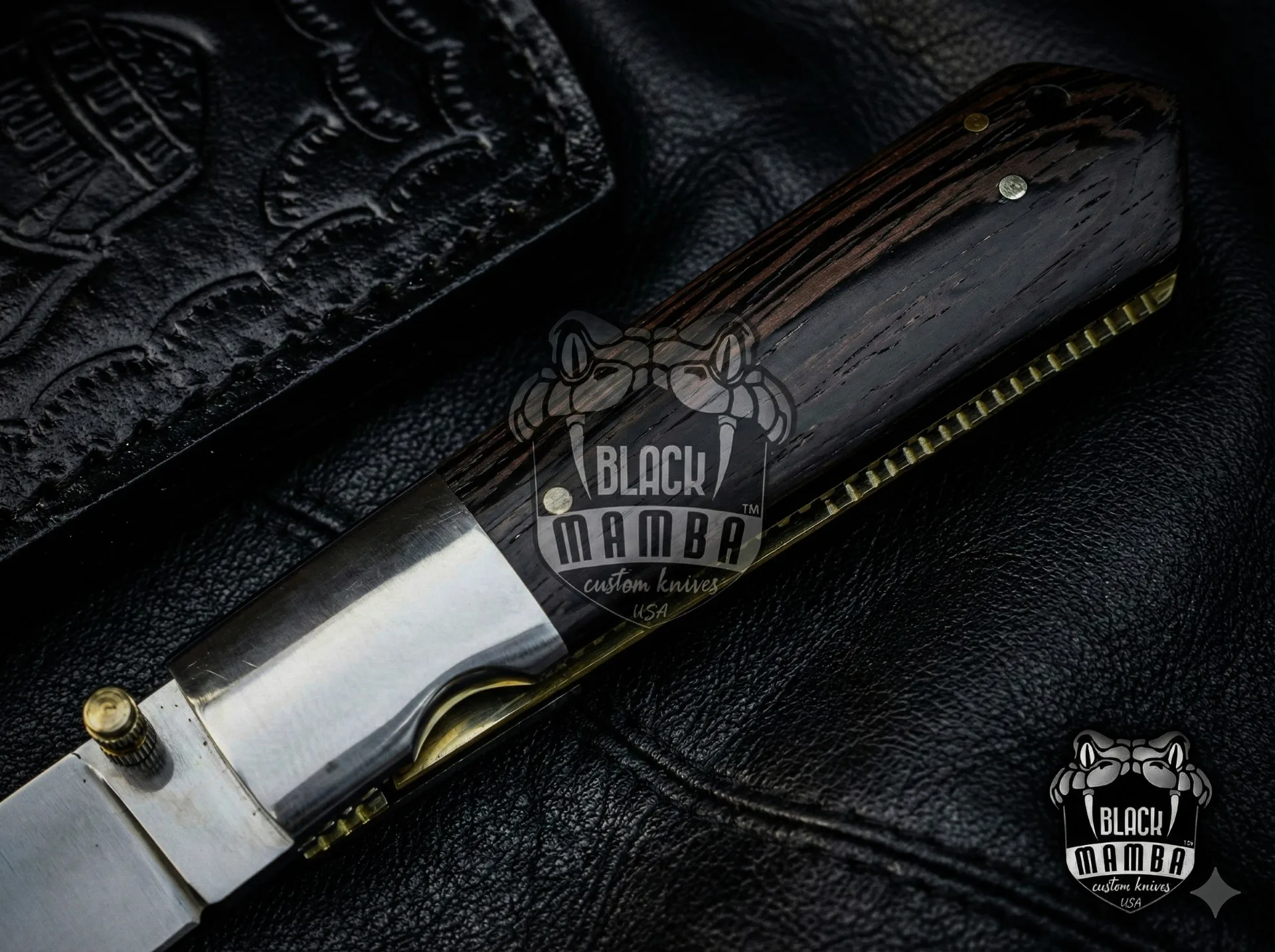 Black Scorpion - 440C Steel Folding Pocket Knife, 8″ Overall, Wenge Handle - view 9