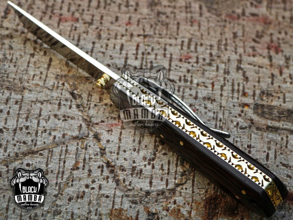 BMK-402 Black Scorpion 8″ Long 3.5″Blade” 5.6 oz 440c High Mirror Polished Pocket knives Handmade Damascus Pocket Folding Knife Hand Made World Class knives - Image 8