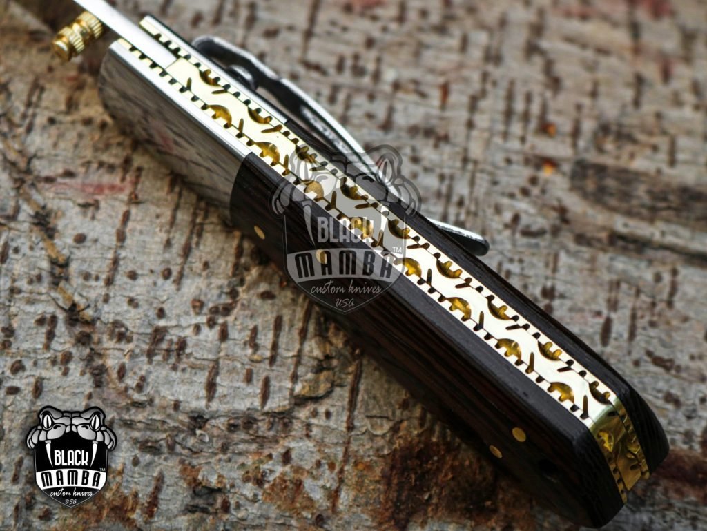 BMK-402 Black Scorpion 8″ Long 3.5″Blade” 5.6 oz 440c High Mirror Polished Pocket knives Handmade Damascus Pocket Folding Knife Hand Made World Class knives - Image 9