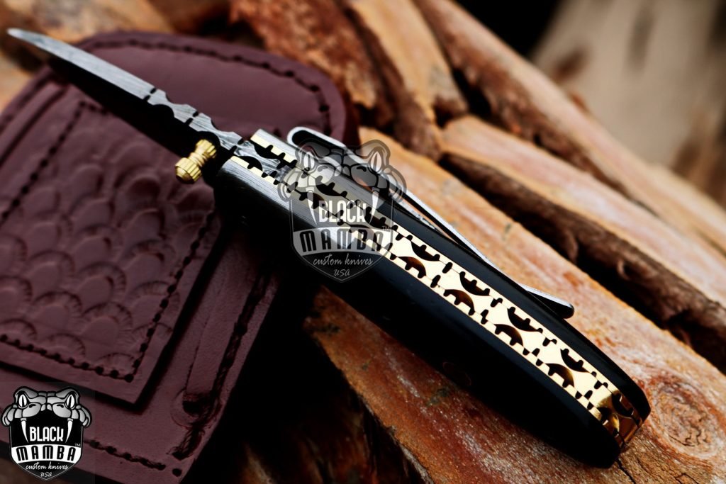 BMK-401 Pandinus 6″ Long 2.5″Blade” 5oz Damascus Pocket clip knives Handmade Damascus Pocket Folding Knife Black mamba Hand Made World Class knives USA Made - Image 7