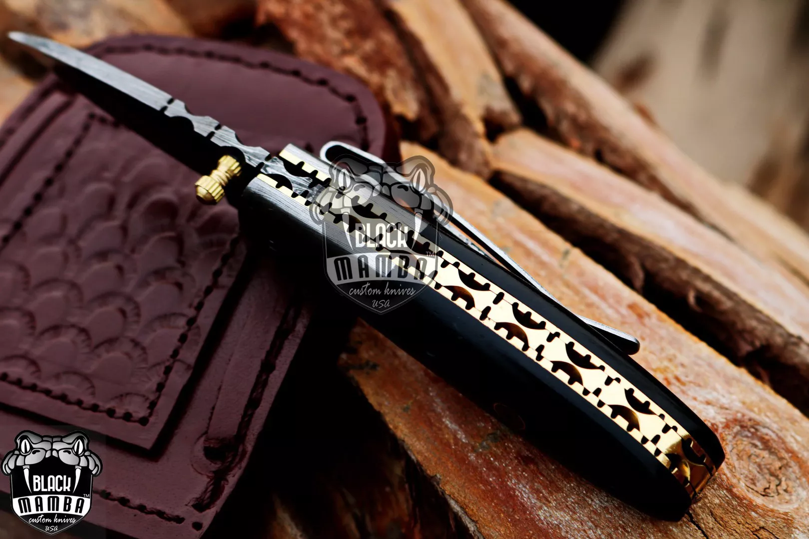 Pandinus - Damascus Folding Pocket Knife, 6″ Overall - view 7
