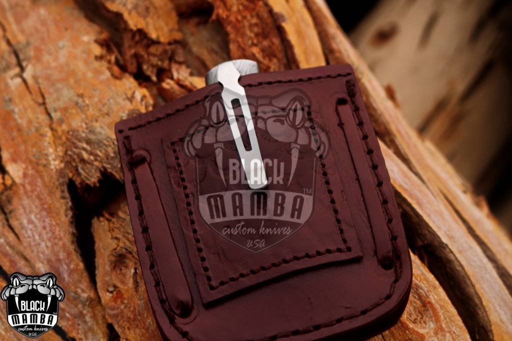 BMK-404 Vulcan 7″ Long 3″Blade” 5.2oz Damascus Pocket Clip Knives Handmade Damascus Pocket Folding Snake wood Knife Hand Made World Class Knives USA Made - Image 2