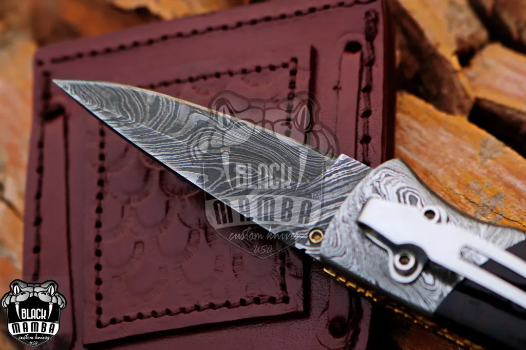 Vulcan - Damascus Folding Pocket Knife, 7″ Overall, Snake Wood Handle - view 6