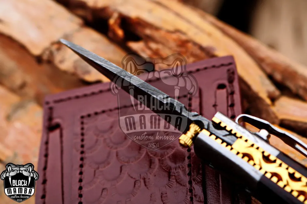 Vulcan - Damascus Folding Pocket Knife, 7″ Overall, Snake Wood Handle - view 10