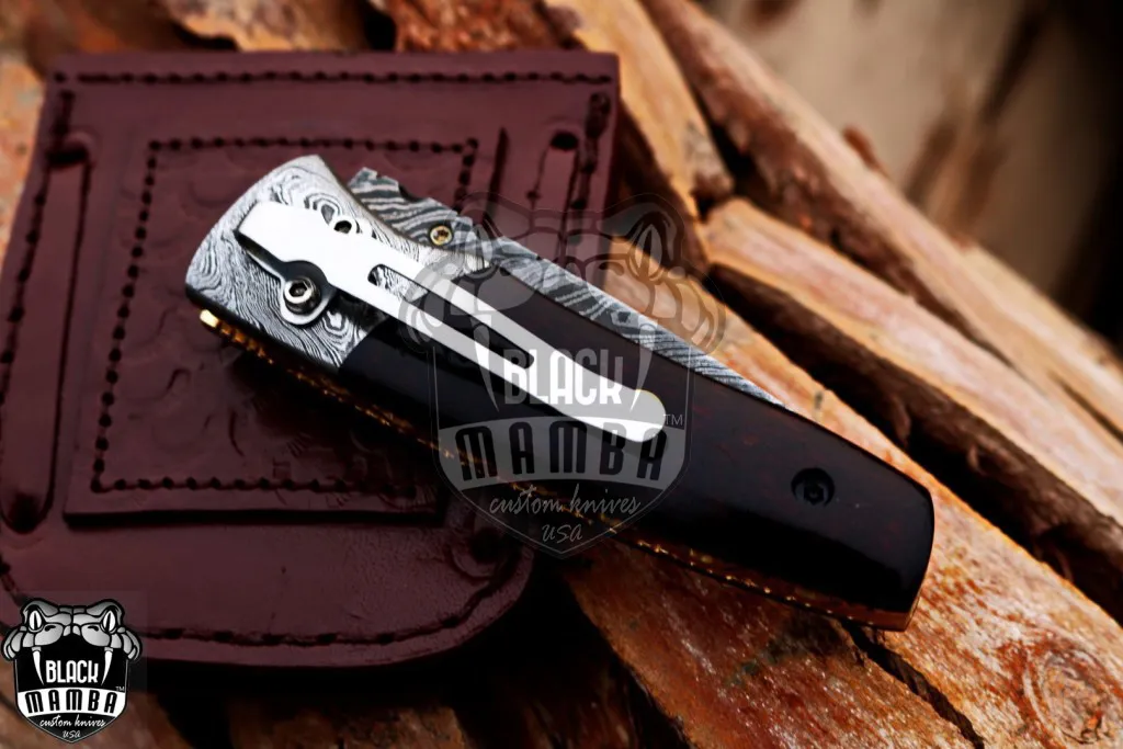 Vulcan - Damascus Folding Pocket Knife, 7″ Overall, Snake Wood Handle - view 11