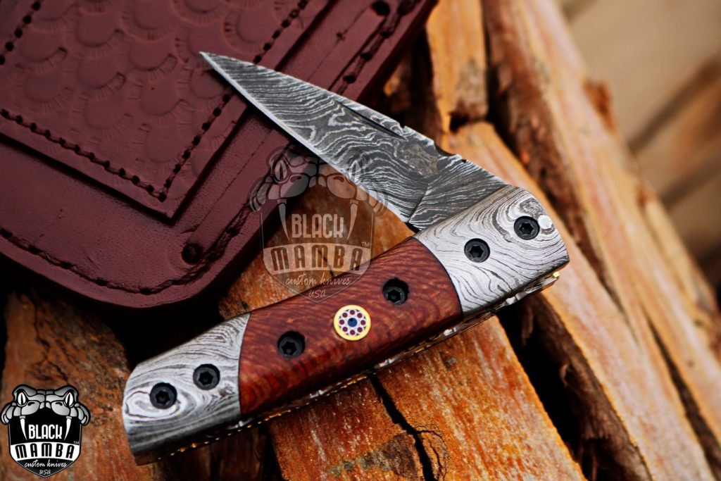 BMK-633 Corn snake 3″ Long 3.5″Blade” 4oz Damascus Pocket Clip Knives Handmade Damascus Pocket Folding Knife Hand Made World Class Knives - Image 7