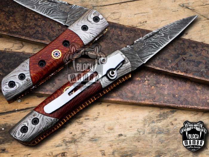 BMK-633 Corn snake 3″ Long 3.5″Blade” 4oz Damascus Pocket Clip Knives Handmade Damascus Pocket Folding Knife Hand Made World Class Knives