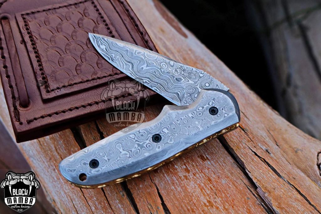 BMK-410 Komodo Dragon 7″ Long 3″Blade” 5oz Damascus Pocket Knife Handmade Damascus Pocket Folding Knife Black Mamba Hand Made Word Class Knives - Image 2