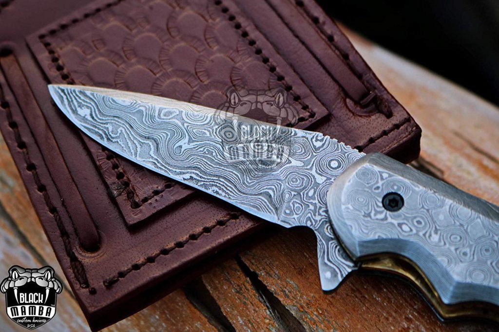 BMK-410 Komodo Dragon 7″ Long 3″Blade” 5oz Damascus Pocket Knife Handmade Damascus Pocket Folding Knife Black Mamba Hand Made Word Class Knives - Image 8