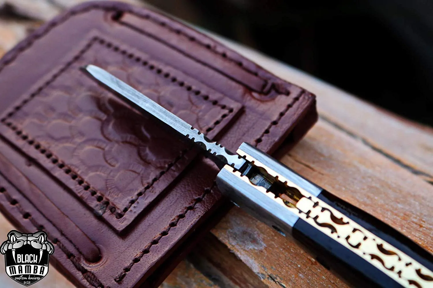 Crocodile - Damascus Folding Pocket Knife, 6.25″ Overall - view 8