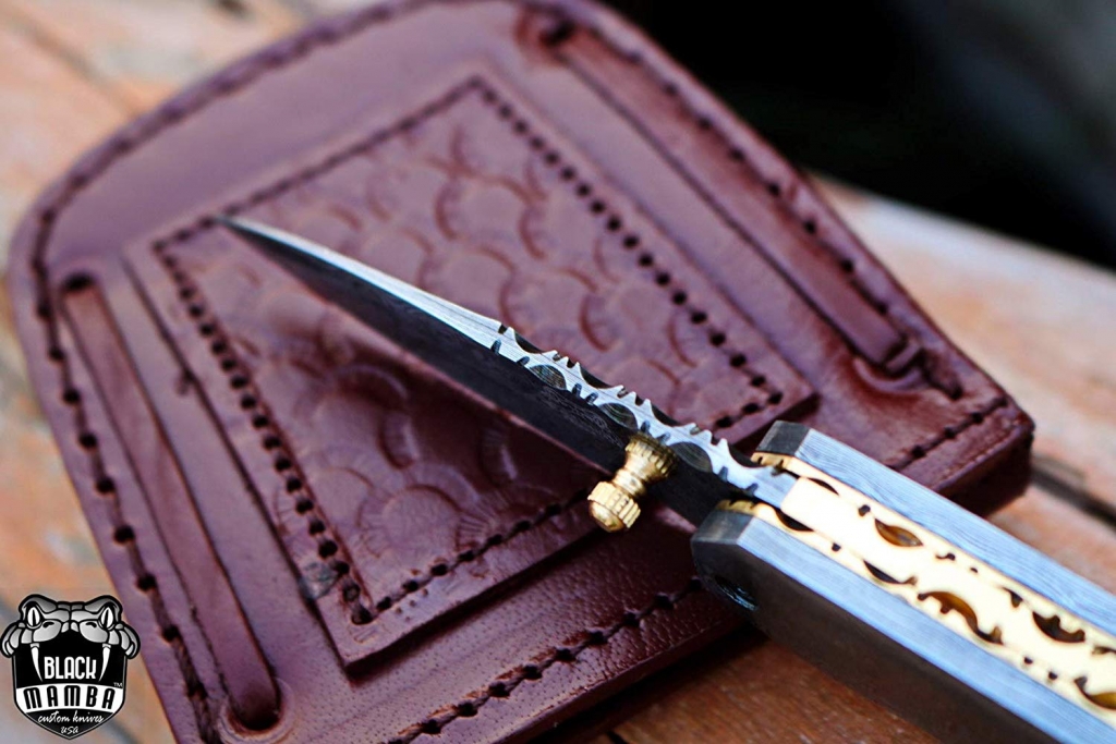 BLACK MAMBA KNIVES BMK-411 Hippopotamus 6.5″ Long 3″Blade” 5oz Damascus Pocket Clip Knives Handmade Damascus Pocket Folding Knife Black Mamba Hand Made Word Class Knives - Image 14