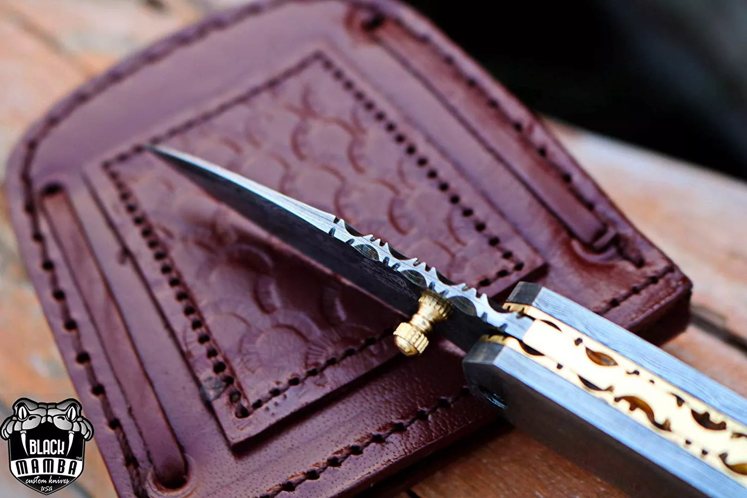 Hippopotamus - Damascus Folding Pocket Knife, 6.5″ Overall - view 14