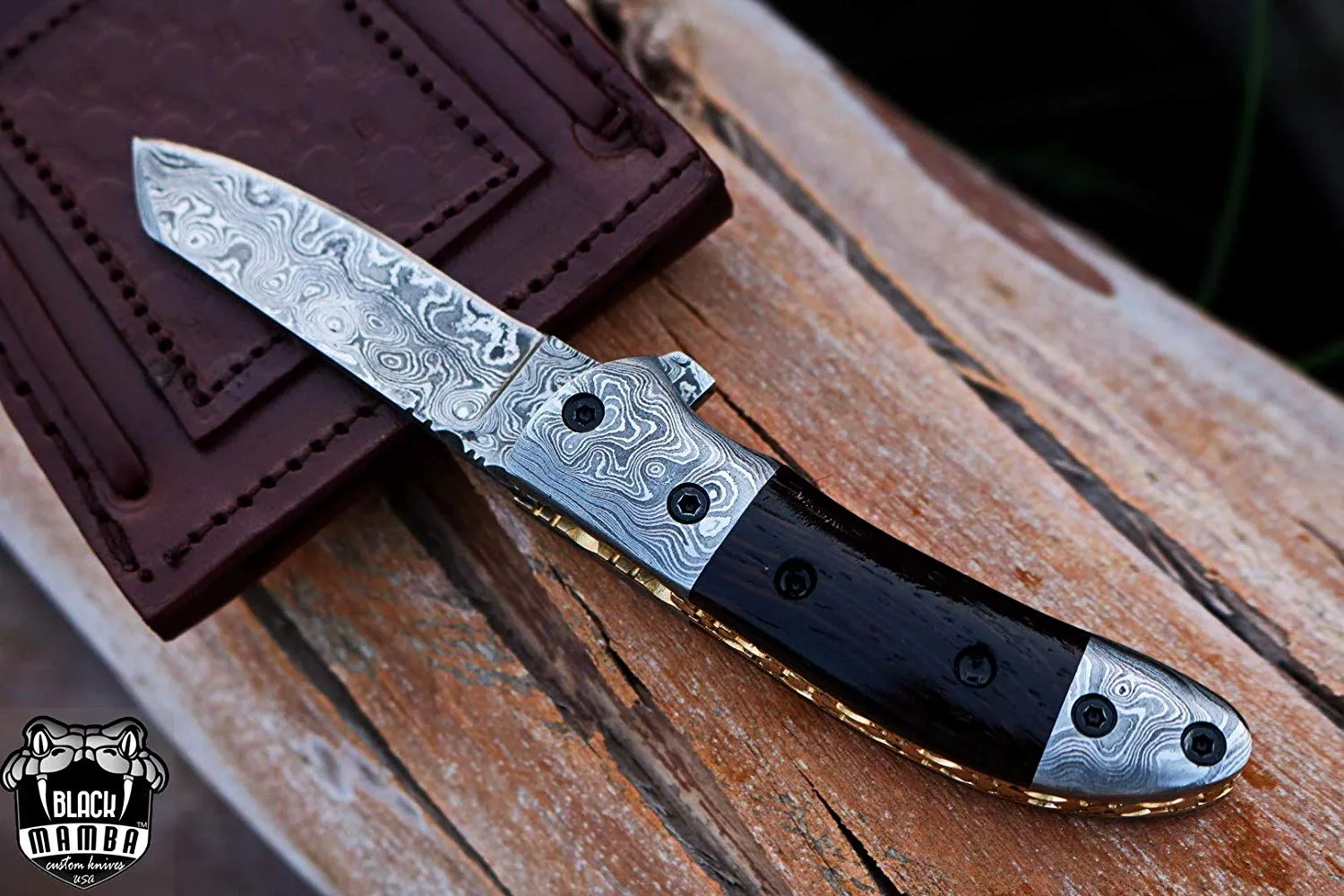 Crocodile - Damascus Folding Pocket Knife, 6.25″ Overall - view 13