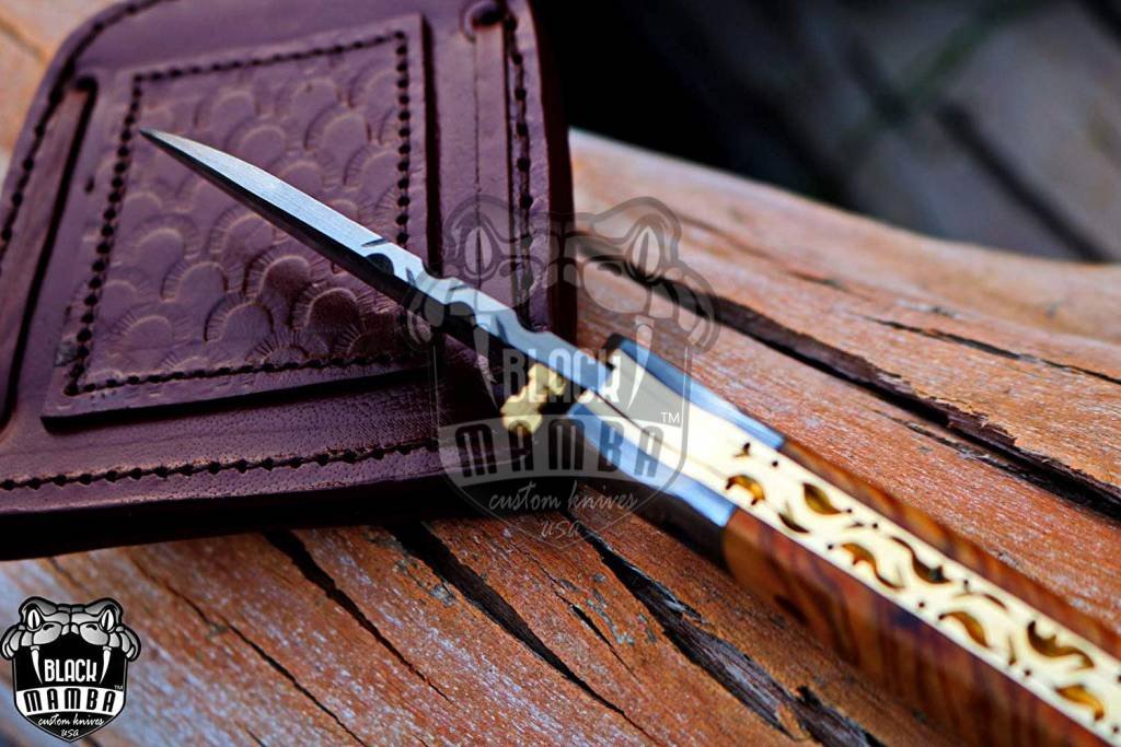 BMK- 416 Dugite 7.2″ Long 3.2″Blade” 5oz Damascus Pocket Knife Handmade Damascus Pocket Folding Knife Black Mamba Hand Made World Class Knives - Image 5