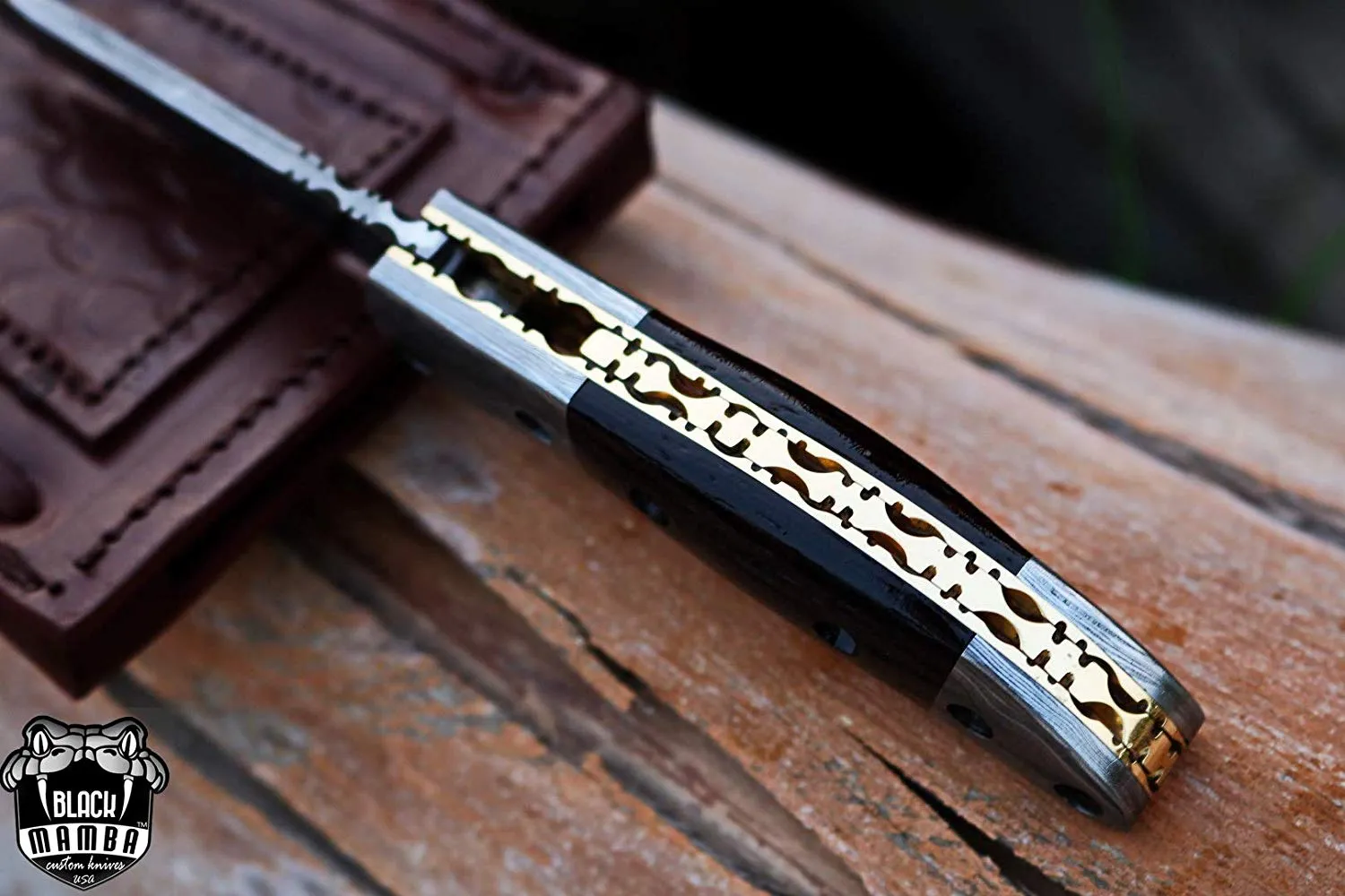Crocodile - Damascus Folding Pocket Knife, 6.25″ Overall - view 9