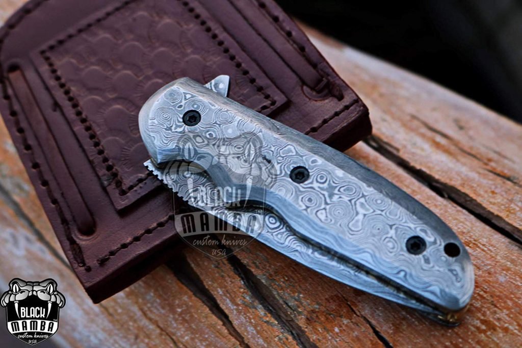 BMK-410 Komodo Dragon 7″ Long 3″Blade” 5oz Damascus Pocket Knife Handmade Damascus Pocket Folding Knife Black Mamba Hand Made Word Class Knives - Image 3