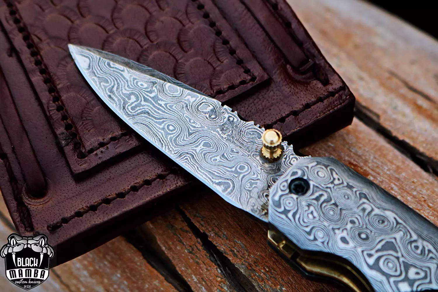 Hippopotamus - Damascus Folding Pocket Knife, 6.5″ Overall - view 10