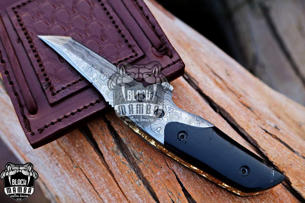 BMK-409 Dart Fog 6″ Long 2.5″Blade” 4.5oz Damascus Pocket Knife Handmade Damascus Pocket Folding Knife Black Mamba Hand Made World Class Knives USA Made - Image 5