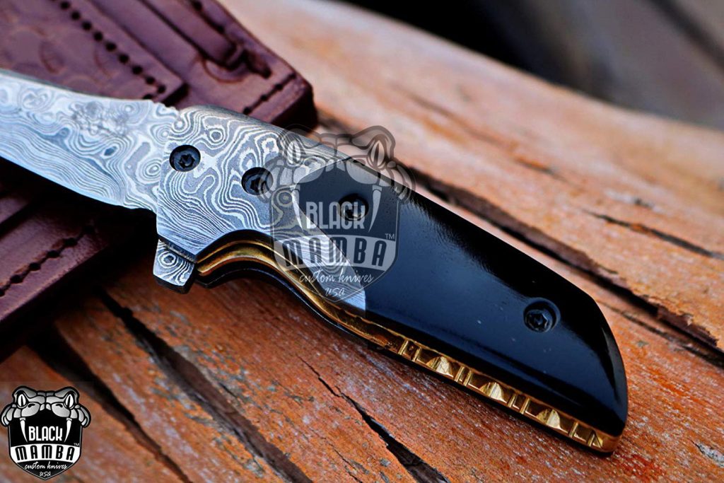 BMK-409 Dart Fog 6″ Long 2.5″Blade” 4.5oz Damascus Pocket Knife Handmade Damascus Pocket Folding Knife Black Mamba Hand Made World Class Knives USA Made - Image 6