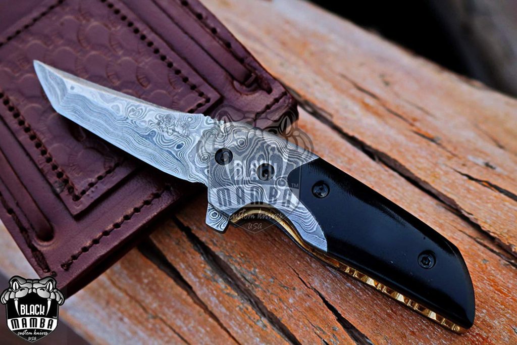 BMK-409 Dart Fog 6″ Long 2.5″Blade” 4.5oz Damascus Pocket Knife Handmade Damascus Pocket Folding Knife Black Mamba Hand Made World Class Knives USA Made - Image 7