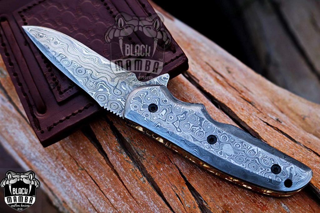 BMK-410 Komodo Dragon 7″ Long 3″Blade” 5oz Damascus Pocket Knife Handmade Damascus Pocket Folding Knife Black Mamba Hand Made Word Class Knives - Image 4