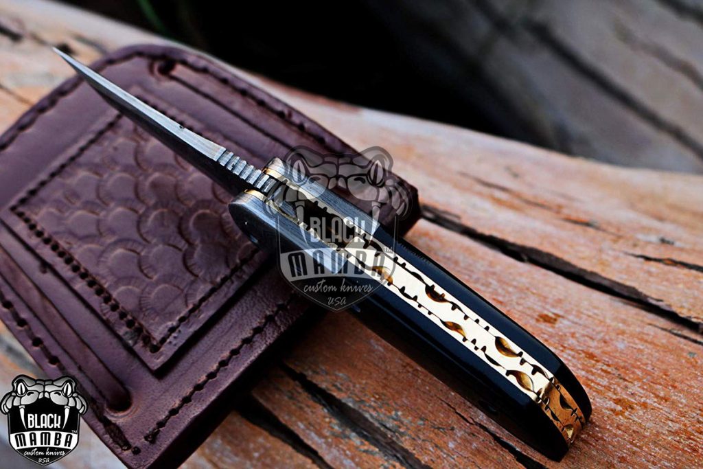 BMK-409 Dart Fog 6″ Long 2.5″Blade” 4.5oz Damascus Pocket Knife Handmade Damascus Pocket Folding Knife Black Mamba Hand Made World Class Knives USA Made - Image 8
