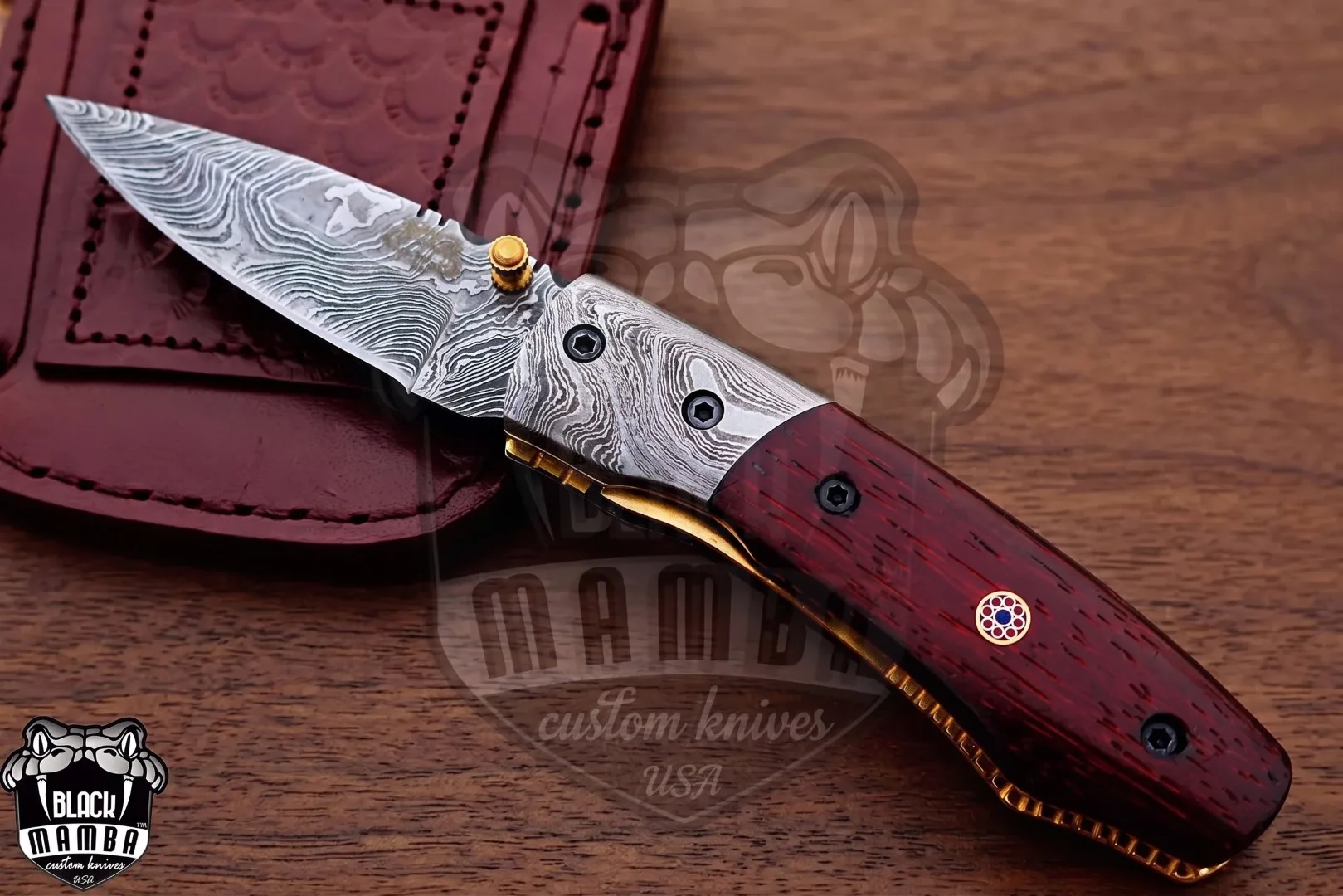 Taipan - Damascus Folding Pocket Knife, 7″ Overall - view 4