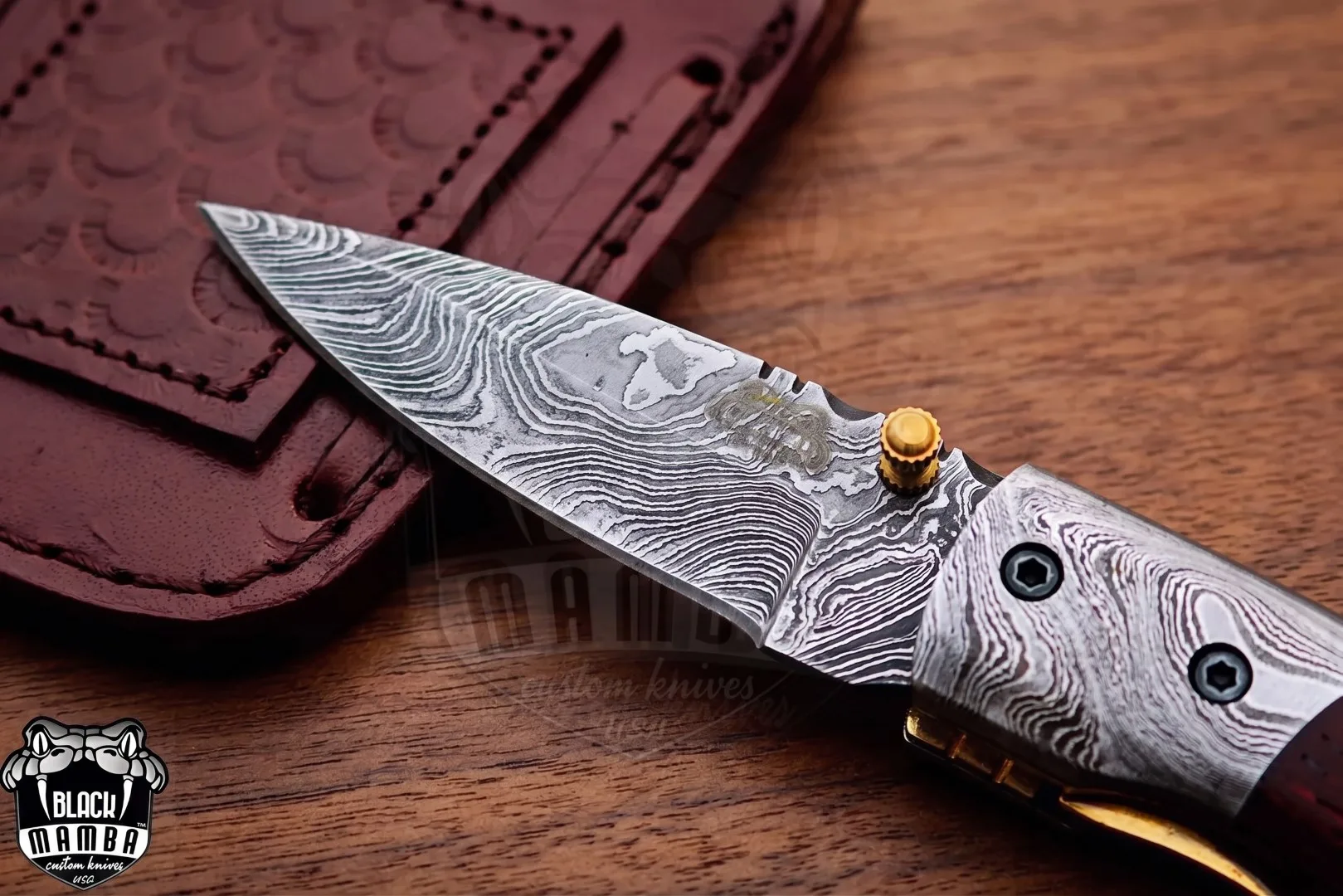 Taipan - Damascus Folding Pocket Knife, 7″ Overall - view 6