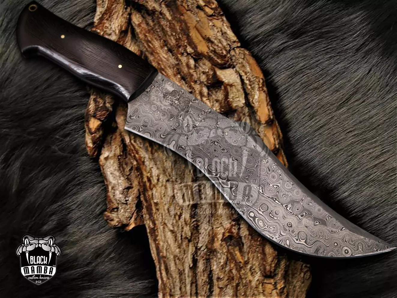 King Cobra - Damascus Bowie Knife, 9″ Overall