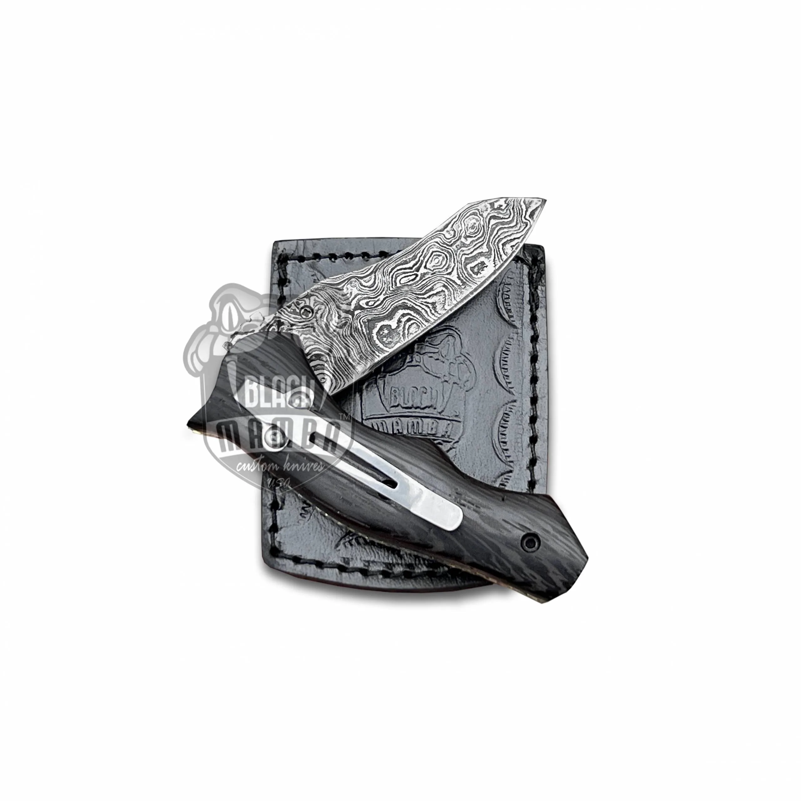 Eastern Racer – Damascus Folding Pocket Knife, 7″ Overall - view 5