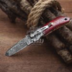 BLACK MAMBA KNIVES BMK-636 Garter Snake Pocket Knife 7 in Long 3 in Blade 8 Ounce Damascus Pocket Knife Folding Knife with Paddock Wood Handle Hand Made World Class Knives USA Made