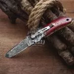 Garter Snake Pocket - Damascus Folding Pocket Knife, 7″ Overall