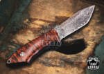 BMK-154 Wakizashi Knife 8.2 Inches Long 4 Inches Blade 7 Ounces Damascus Steel Fixed Blade Hunting Knife Damascus Skinner Knife Handmade Black Mamba Knives USA Made