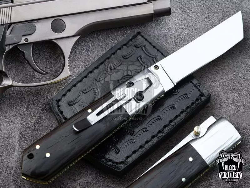 BMK-402 Black Scorpion 8″ Long 3.5″Blade” 5.6 oz 440c High Mirror Polished Pocket knives Handmade Damascus Pocket Folding Knife Hand Made World Class knives