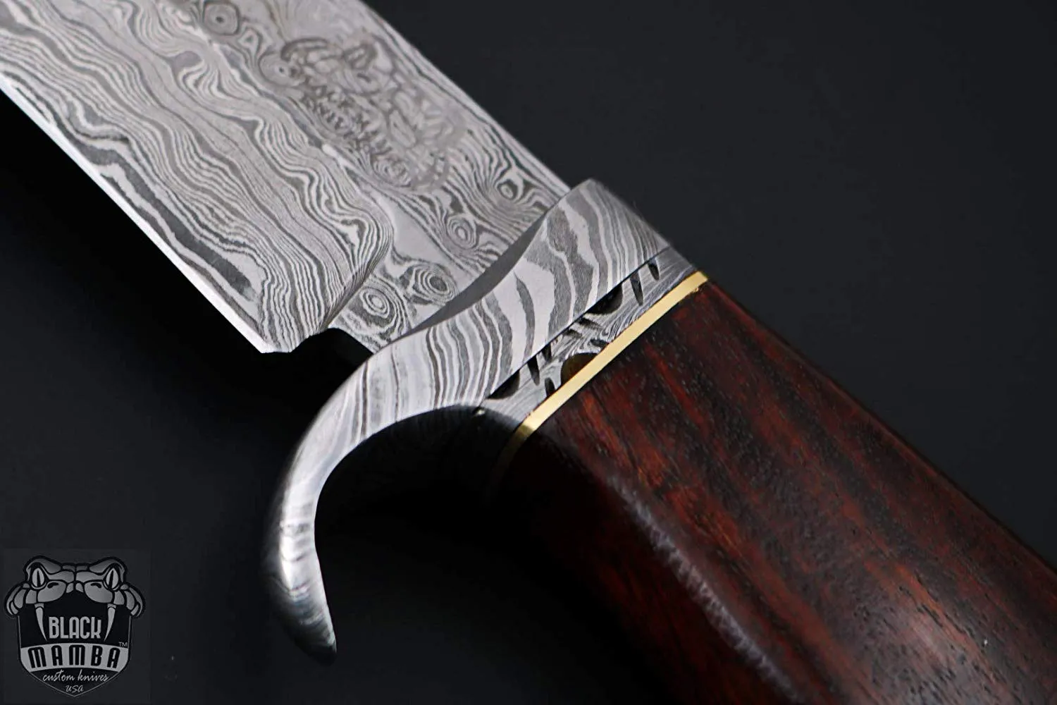 Sequoia - Damascus Bowie Knife, 15.5″ Overall, Wood Handle - view 4