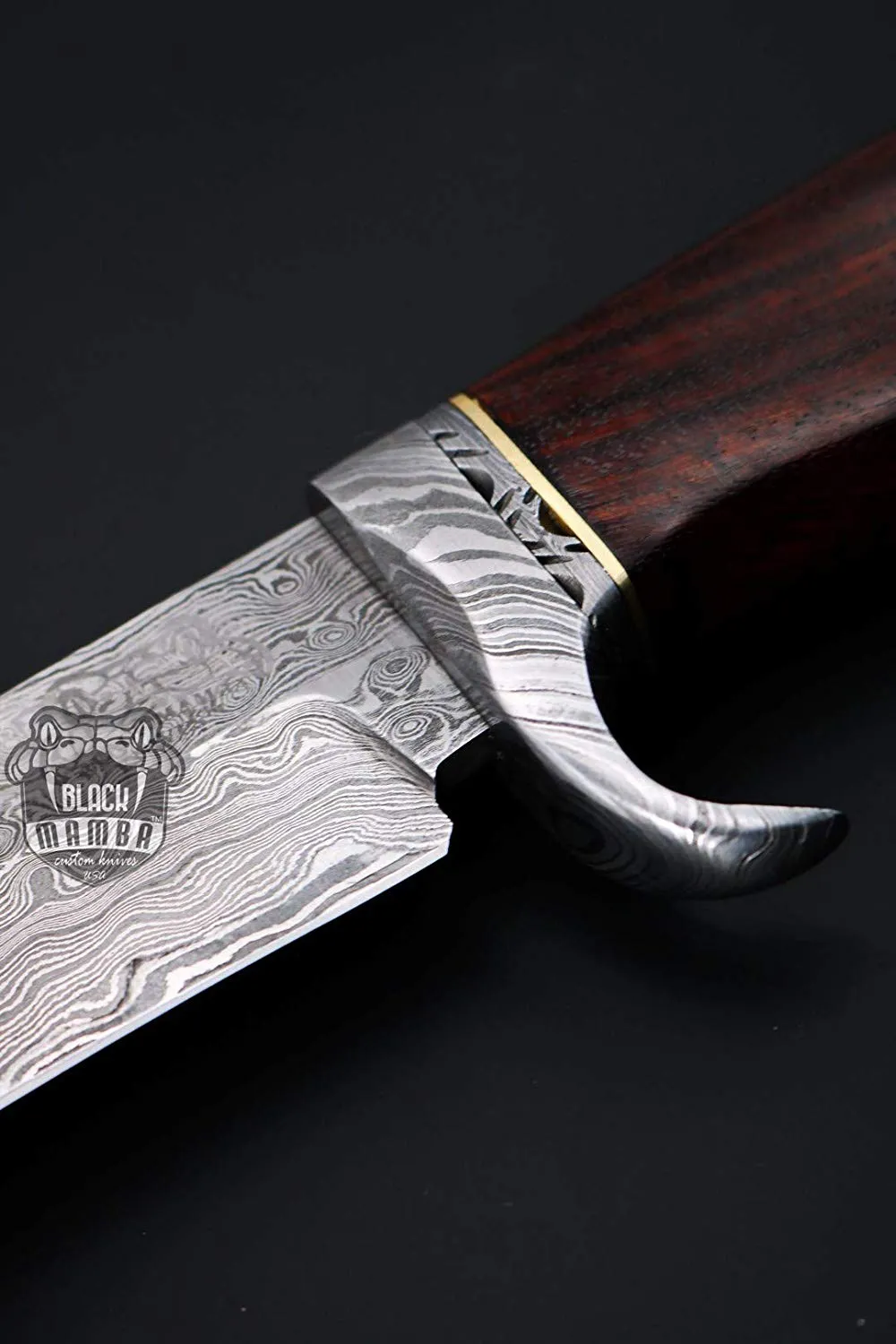 Sequoia - Damascus Bowie Knife, 15.5″ Overall, Wood Handle - view 5