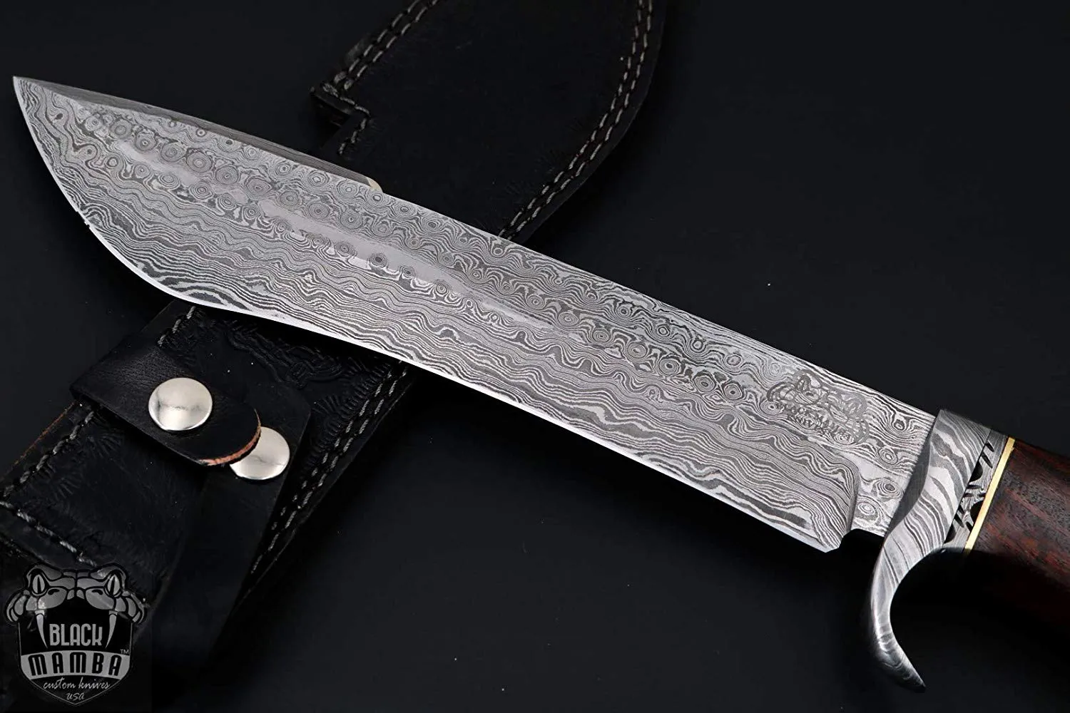 Sequoia - Damascus Bowie Knife, 15.5″ Overall, Wood Handle - view 6