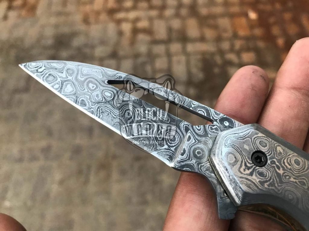 BMK-119 Megatron 3 Inches Blade Full Damascus Pocket Knife Handmade Damascus Hunting Knives - Image 6