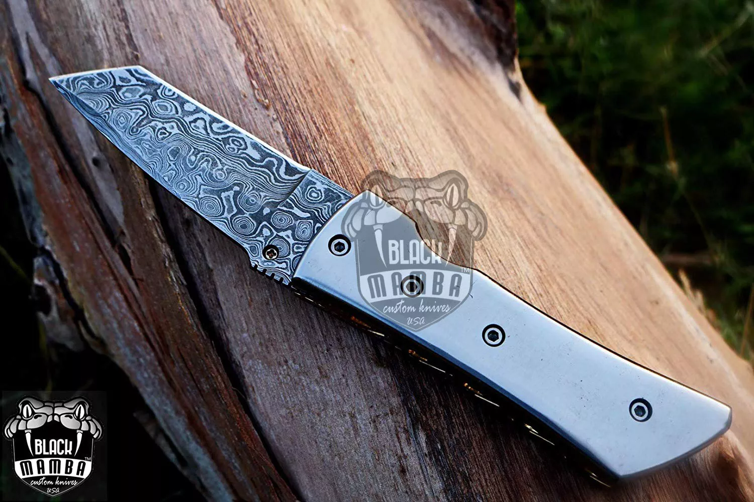 Altus Titanium – Damascus Folding Pocket Knife, 7″ Overall - view 6