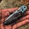 BLACK MAMBA KNIVES BMK-120 Fallen 3 Inches Blade Damascus folding Pocket Knife Hunting tool USA Made - Image 5