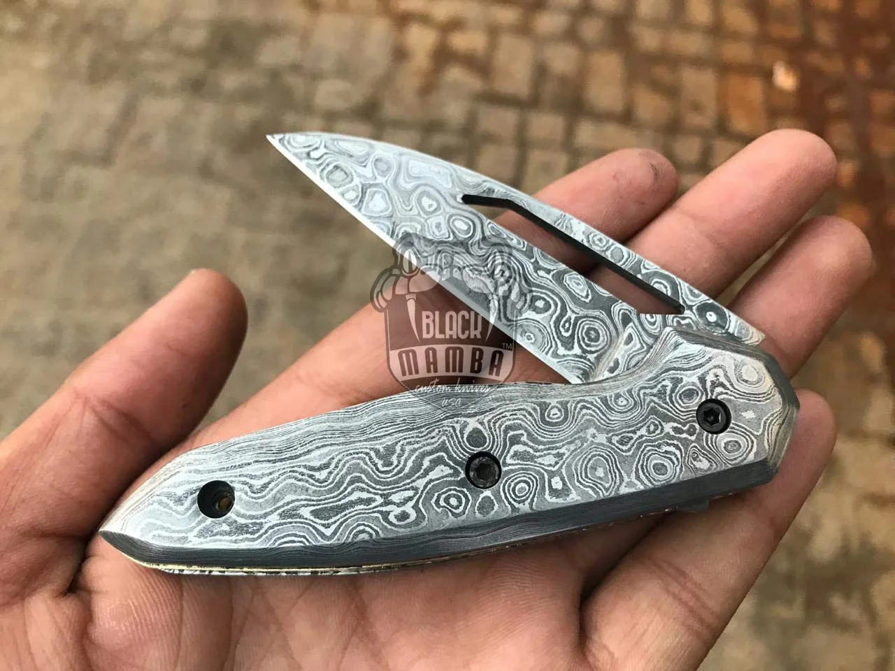 Megatron - Damascus Folding Pocket Knife, 3″ Blade - view 7