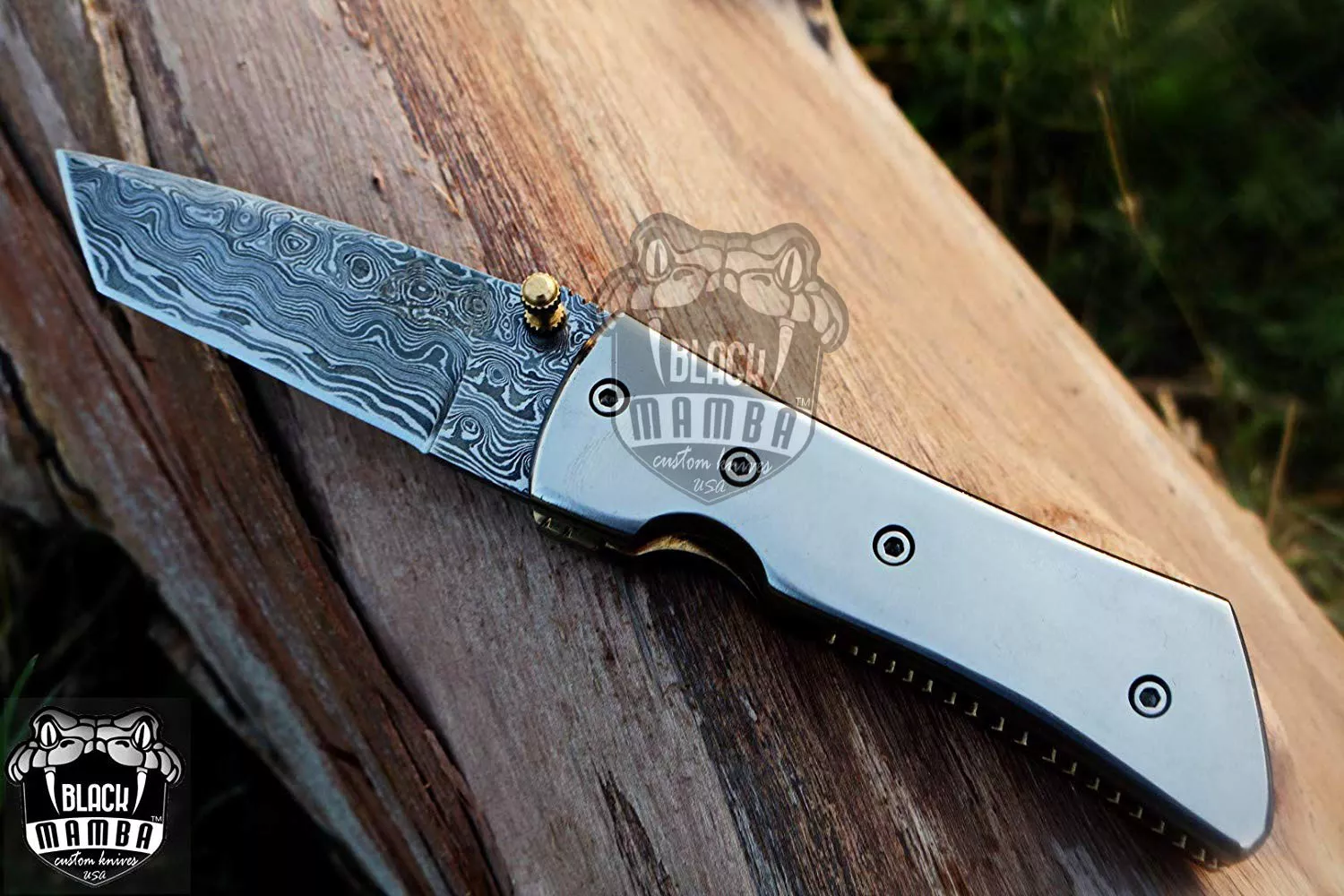 Altus Titanium – Damascus Folding Pocket Knife, 7″ Overall - view 7