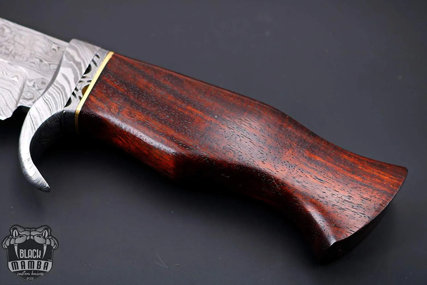 Sequoia - Damascus Bowie Knife, 15.5″ Overall, Wood Handle - view 7
