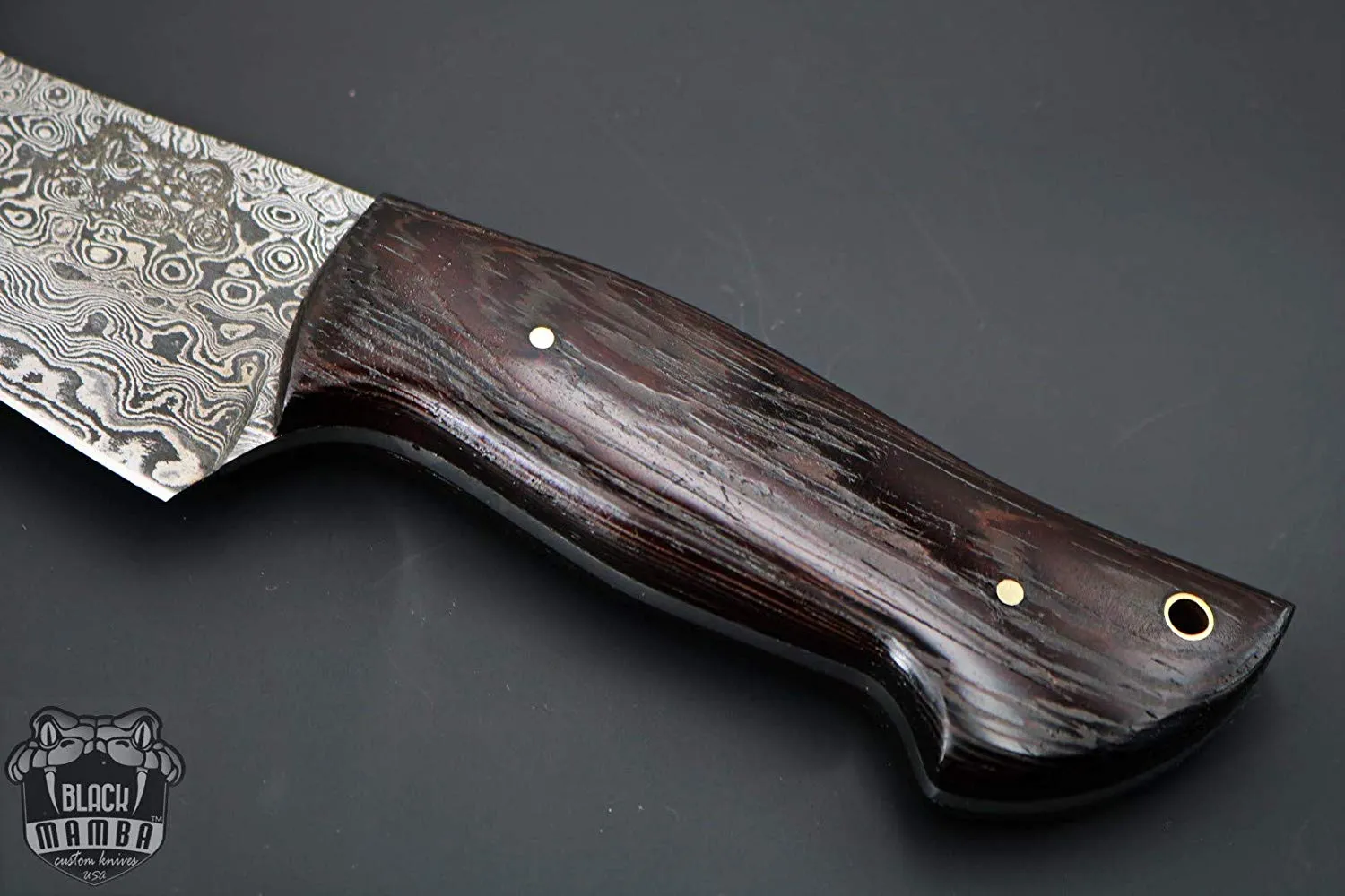 King Cobra Knife 13.5 Inches Long 8.3 Inches Blade 14.8 Ounce Damascus Steel Fixed Blade Hunting Bowie Knife Handmade Damascus Steel Knife Black Mamba Hand Made World Class Knives USA Made | BMK-151 - view 3